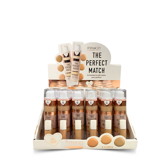 Base Facial The Perfect Match Longa Duração Pink 21 – Box com 24 Unidades