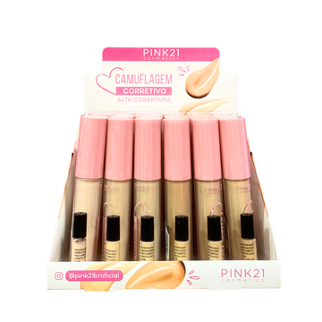 Box Corretivo Alta Cobertura Camuflagem Pink21 Cosmeticos - 24 Unidades