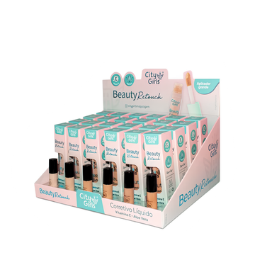 Corretivo Líquido com Vitamina E + Aloe Vera Beauty Retouch – Box com 24 Unidades (Box-A)