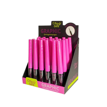 Box C/ 24 Unidades Delineador Líquido Graphic Preto City Girls R$: 6,72
