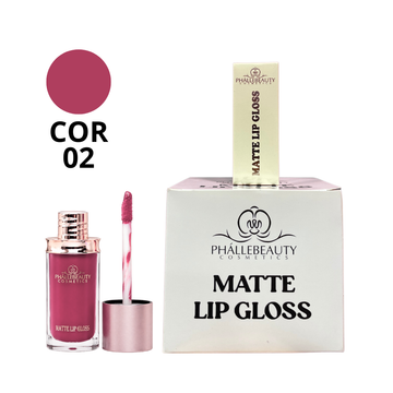 Box Lip Gloss Matte Phallebeauty Cor 02- 12 Unidades