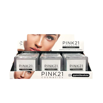 Box Pó Compacto Controle de Brilho Pink21 Cosmeticos - 24 Unidades