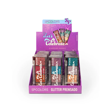 Box C/ 24 Unidades Paleta De Glitter Let's Celebrate SP Colors R$: 6,48