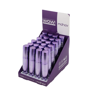 Máscara de Cílios Efeito WOW! Alonga, Volume e Define Mahav – Box com 24 Unidades