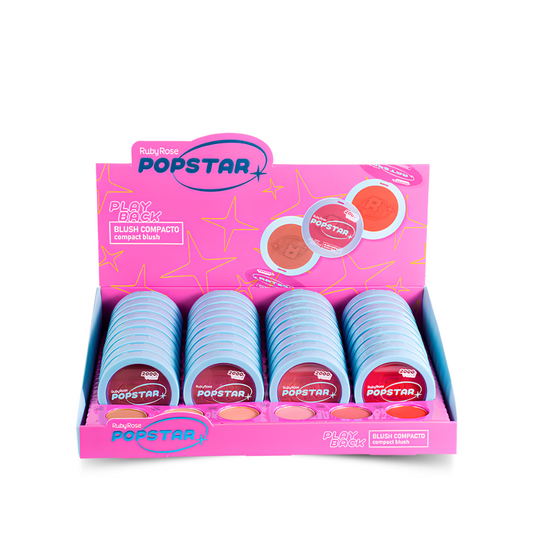 Blush Compacto Play Back Popstar Ruby Rose - Box com 36 Unidades