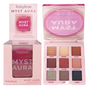 Paleta de Sombras Ruby Rose Mystic Aura Eyeshadow – Box com 12 Unidades
