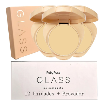 Pó Compacto Glass Ruby Rose – Box com 12 Unidades - (Cor GPL10)