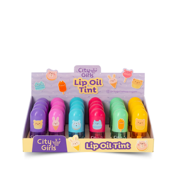 Lip Oil Tint City Girls – Box com 24 Unidades